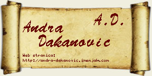 Andra Dakanović vizit kartica